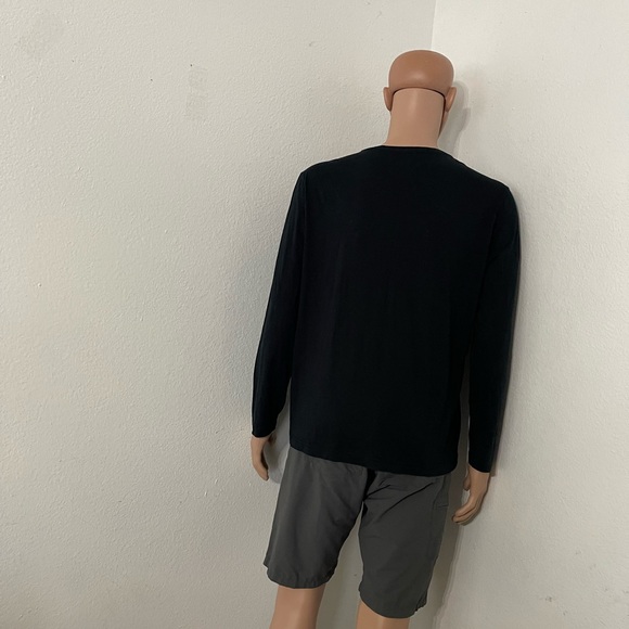 Men's Lacoste long Sleeve V Neck T Shirt Blue Navy Size 6 - Picture 10 of 14